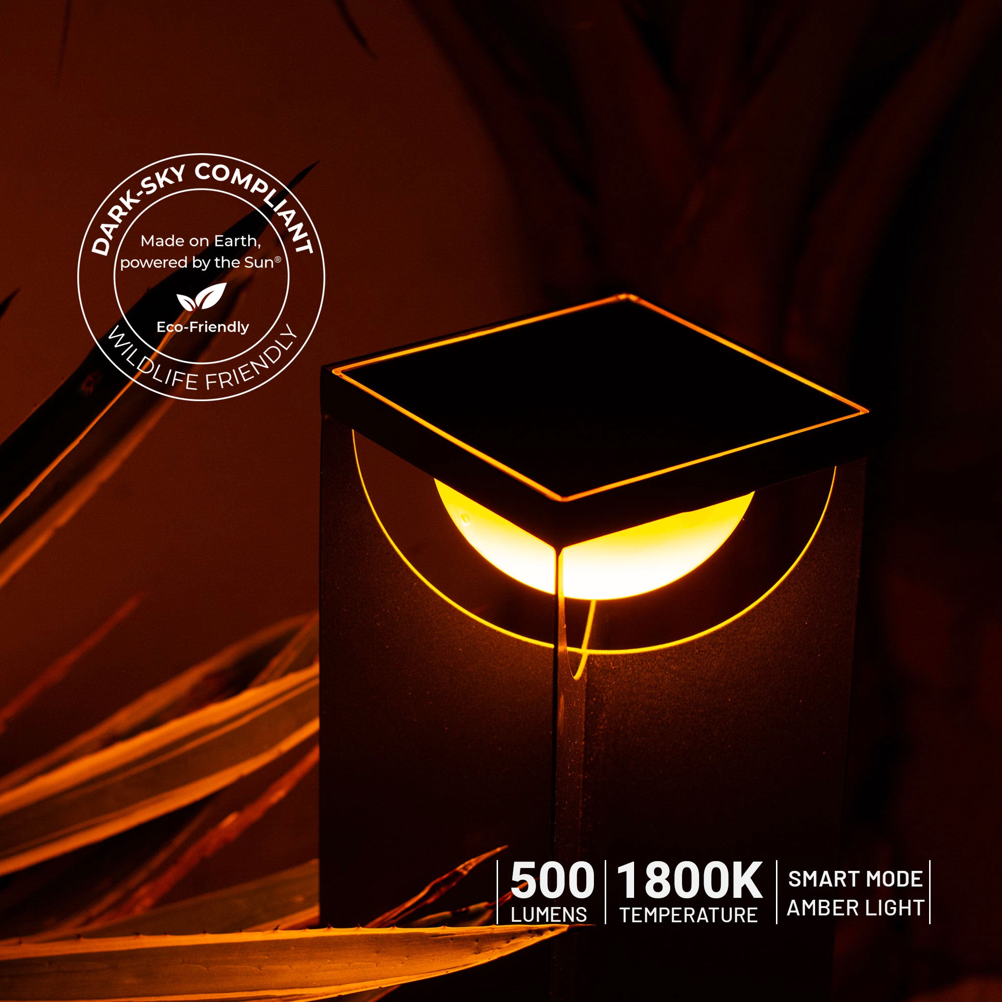 Flow table lamp with ykary bulb in amber light 1800k