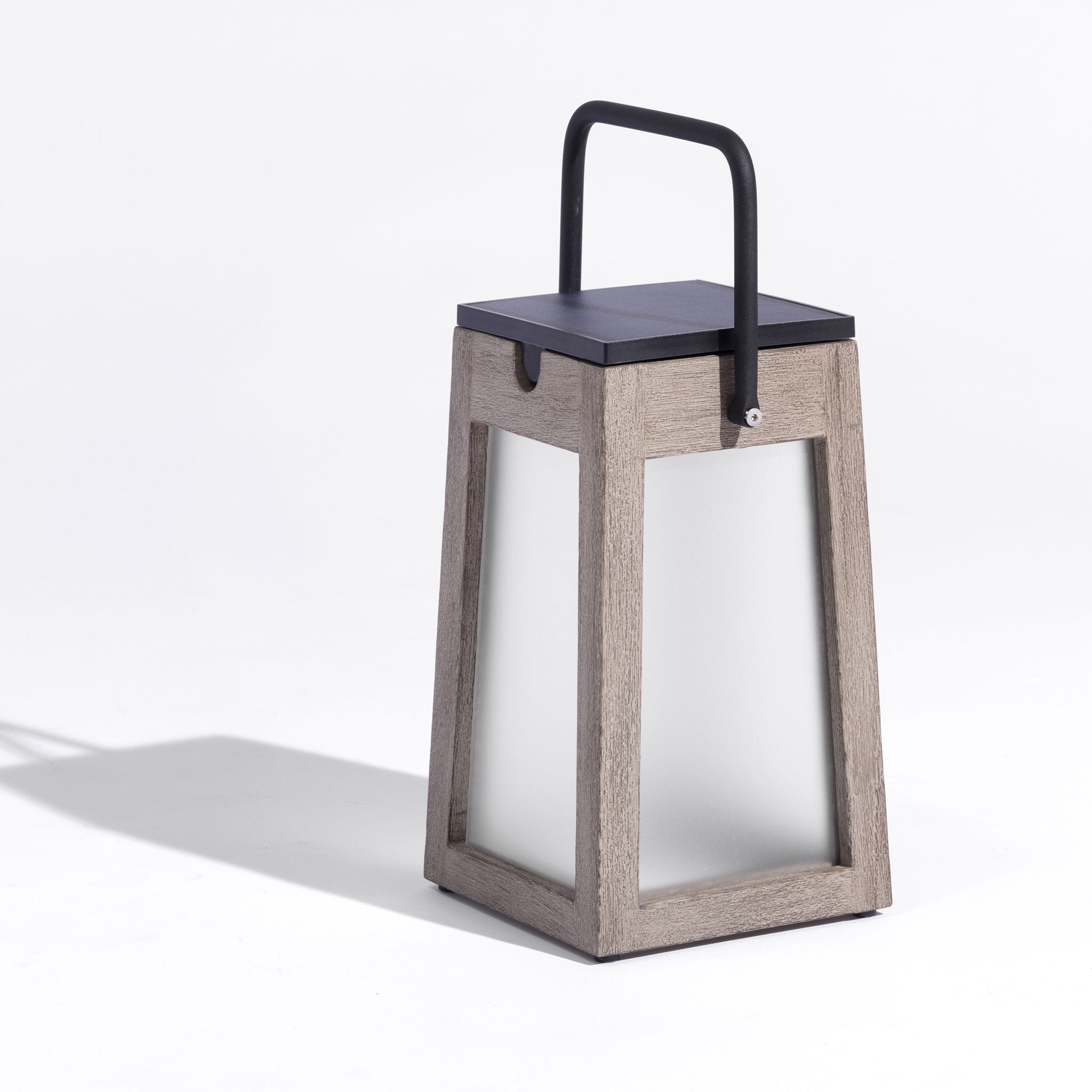 tecka solar lantern weathered teak finish