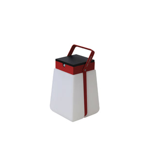 Bump solar lantern in red color