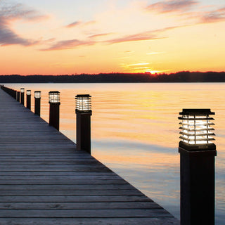 tekura pontoon mounted on pier light up walkway as night fall