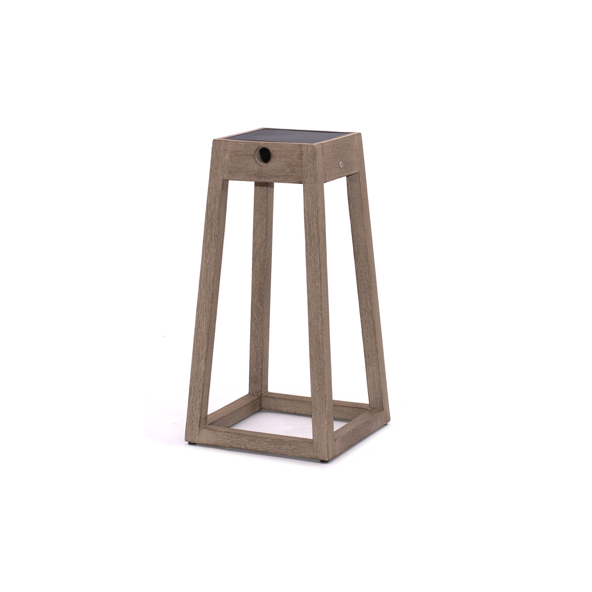 York lantern in weathered teak finish