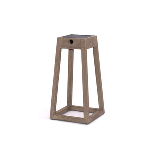 York lantern in weathered teak finish