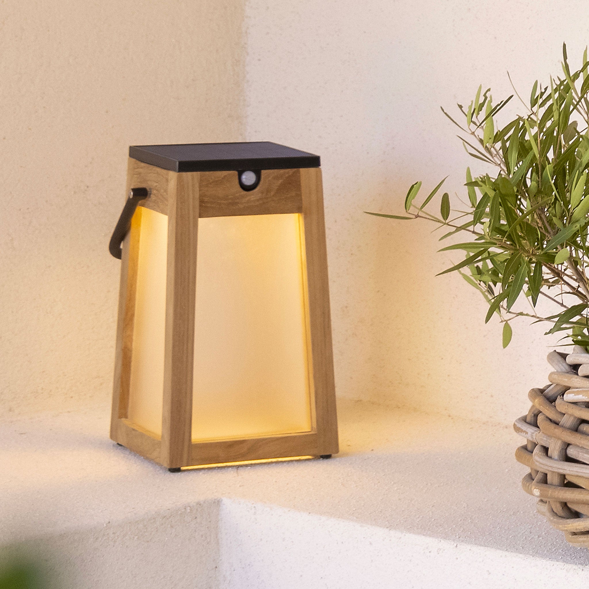 tecka solar lantern teak 