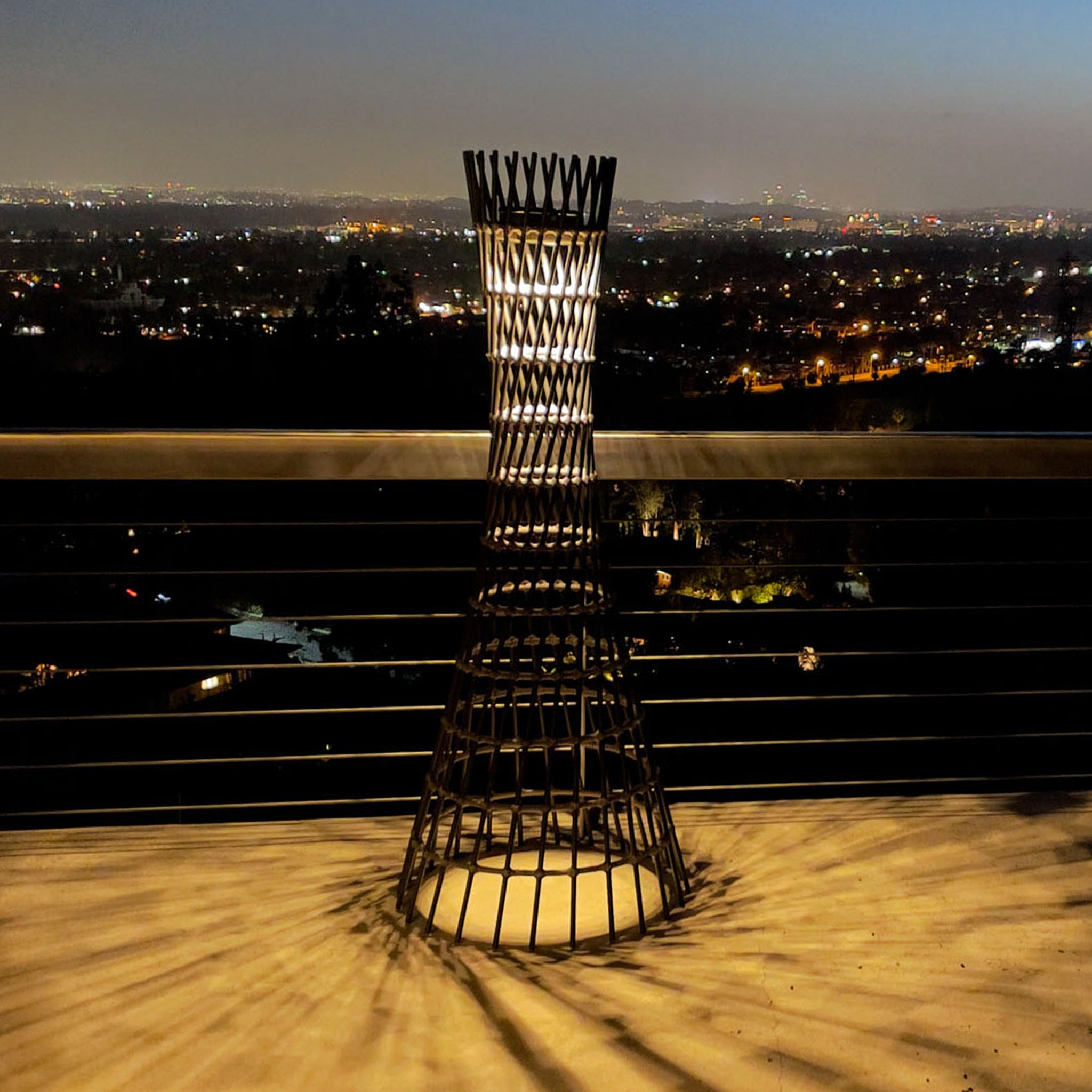 wharf floor lamp on balcony light up evening